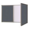 Ghent VisuALL PC Whiteboard Cabinet, Gray Fabric Bulletin Board Exterior Doors, 36x24, Aluminum Frame 41302